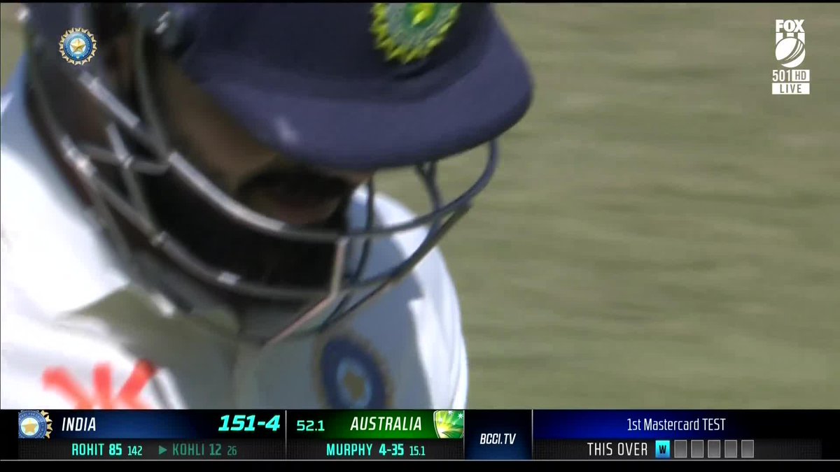 First ball after lunch and Murphy has his FOURTH, it's the big wicket of Virat Kohli! 📺WATCH: #INDvAUS on Ch. 501 or stream via Kayo Sports: ✍️BLOG: 🔢 MATCH CENTRE: