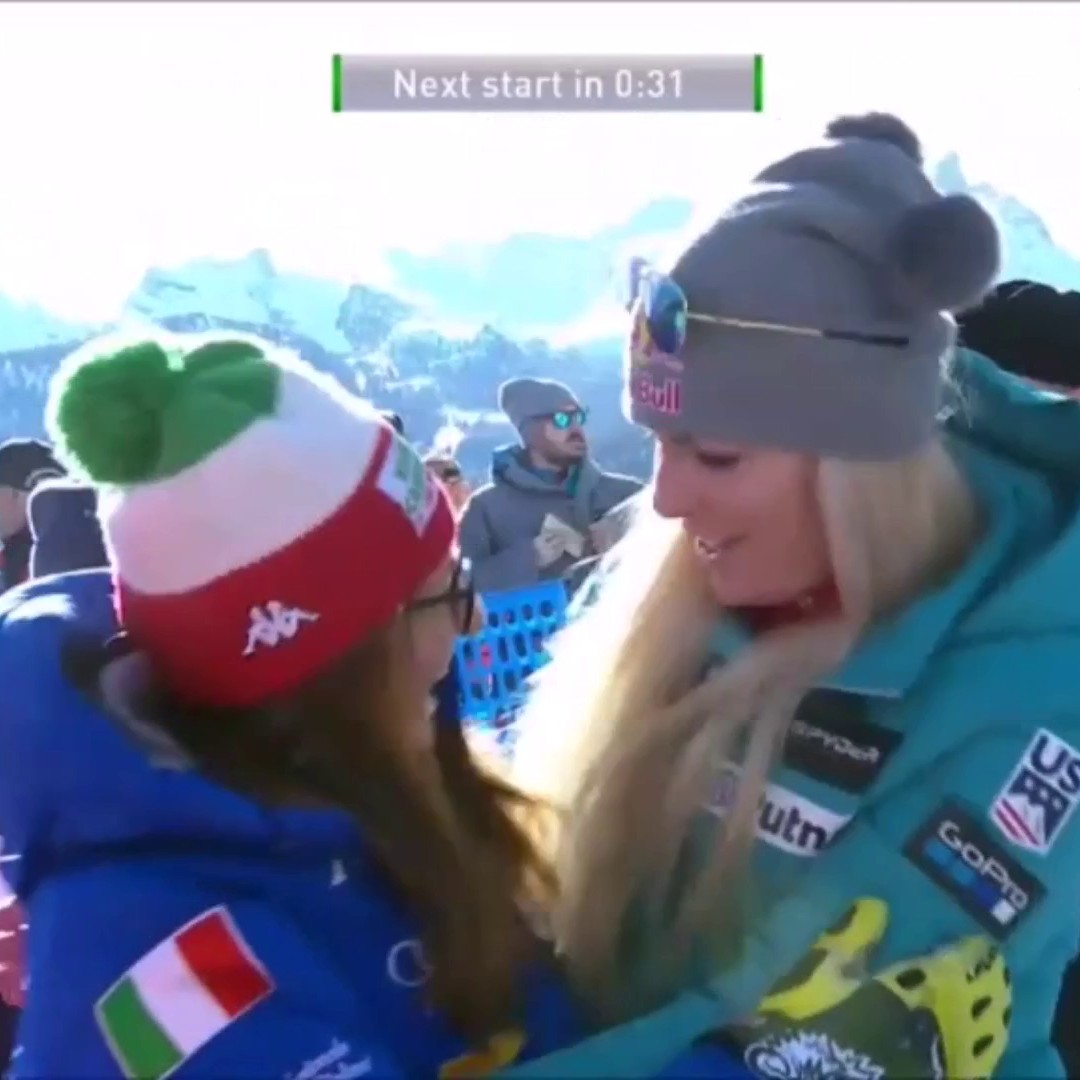 L'abbraccio tra Elena Fanchini e Lindsey Vonn 🥹🥹🥹 #EurosportSCI | #Fanchini | lindsey vonn
