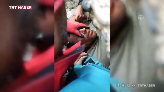 Kahramanmaraş'ta depremden 104 saat sonra kurtarılan uzman çavuş Kur'an-ı Kerim okudu.