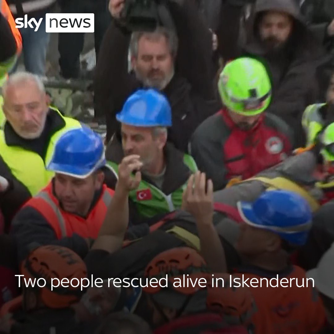 Two people have been pulled out alive from rubble in Turkey, five days after the earthquake. Warning: this video shows people being rescued from rubble. Latest: