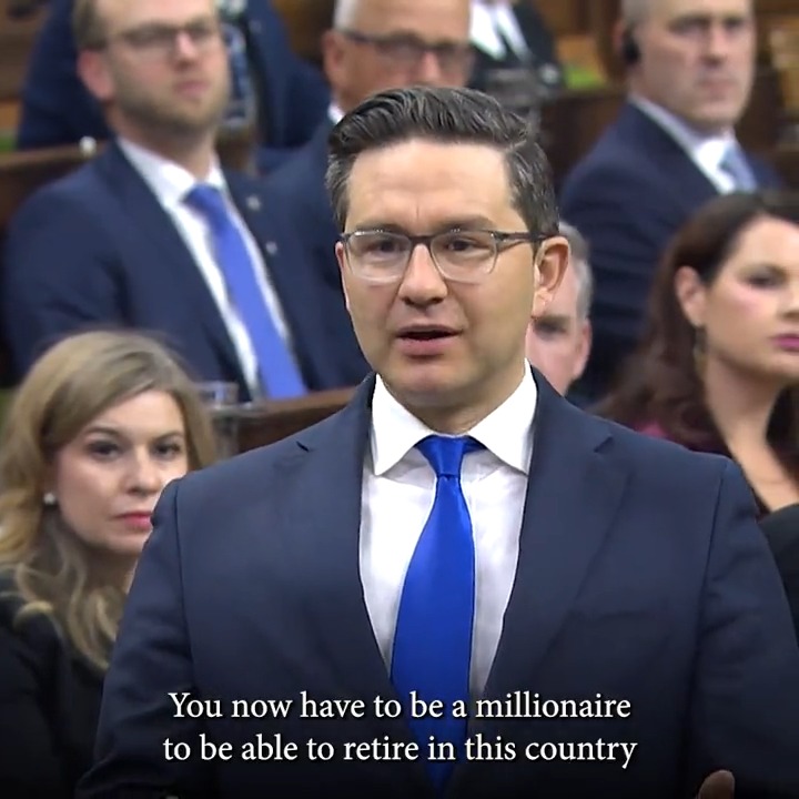 After 8 years of Justin Trudeau, you now need to be a millionaire to even afford to retire. Canadians are out of money. This government is out of touch.