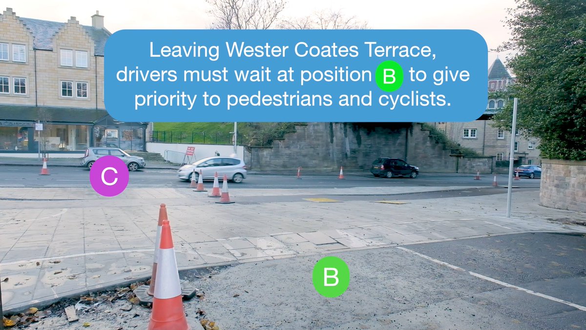 We've installed new junctions as part of the City Centre West to East Link, making streets better for everyone + in line with changes to the Highway Code. Anyone walking, wheeling or cycling has priority + drivers must give way. More info Watch our film