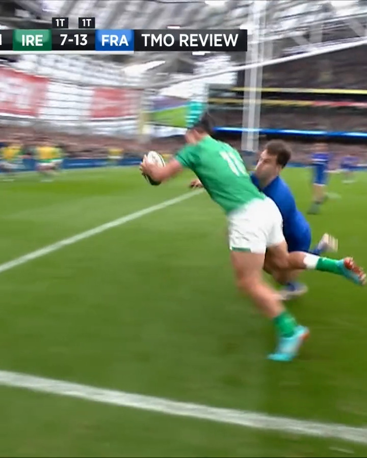 One of the greatest finishes you will ever see ✨ Courtesy of Irish Rugby's James Lowe. #IREvFRA | #GuinnessSixNations
