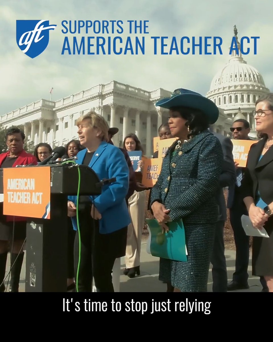 "It's time to stop just relying on teachers' goodwill. They need to feed their families." Watch &amp; share: Randi Weingarten 🇺🇸 🖇️👩‍🎓📚 talks about Rep. Frederica Wilson's American Teacher Act, a bill to raise the minimum salary of teachers to $60K a year.