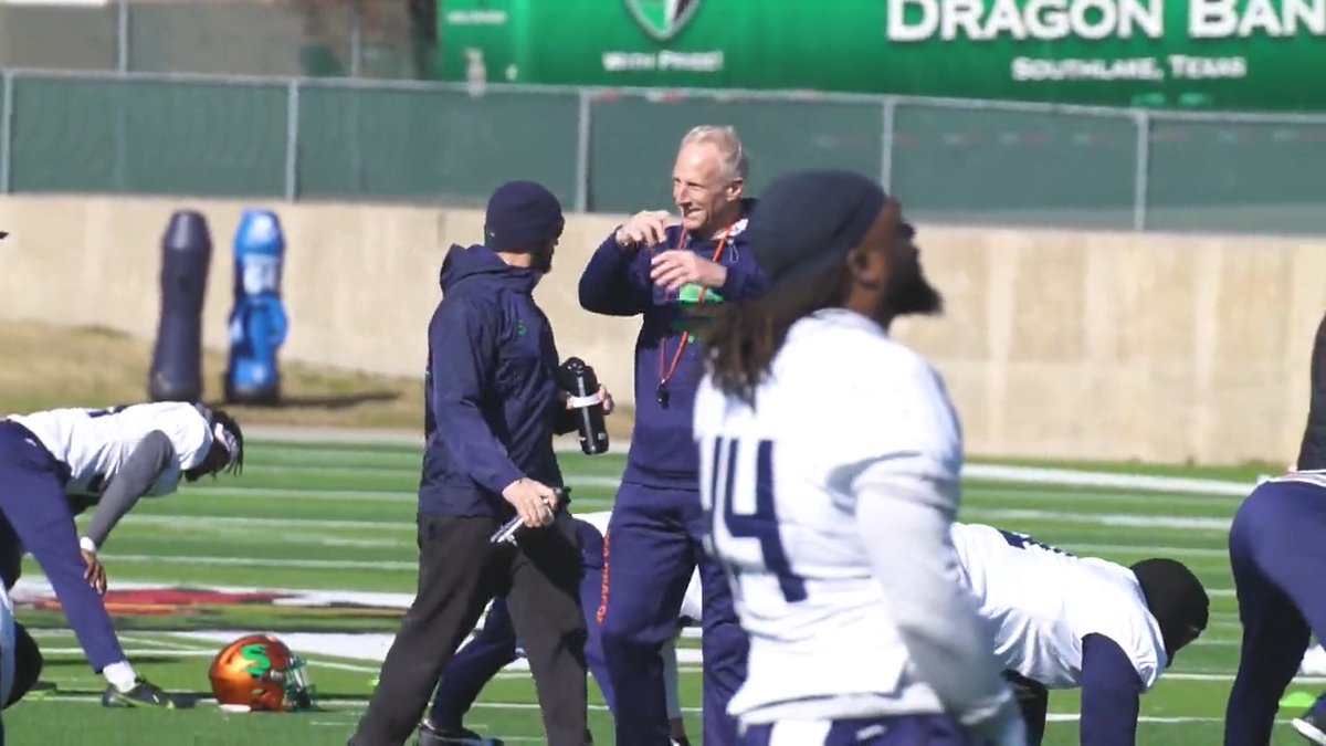 Coach Jim Haslett is a whole vibe this morning! #XFL2023 | #BreatheFire