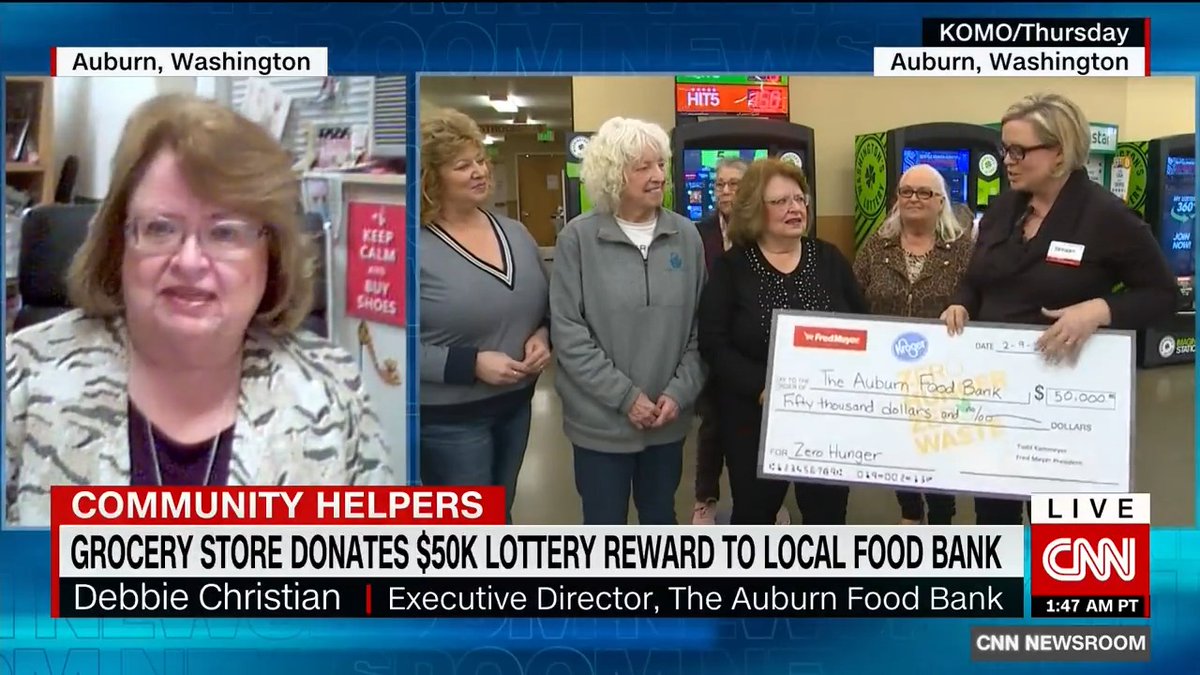 The grocery store in Washington that sold the winning Powerball jackpot ticket of $754.6 million, the fifth largest in its history, donated its lottery reward to charity