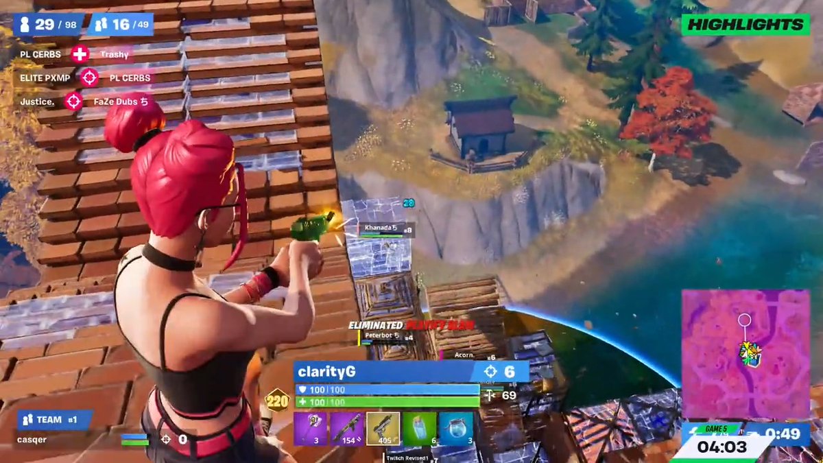 🎯 clarityG popped off with the Mythic Tactical Pistol! He picks up the Victory Royale with his duo casqer in Game 4.