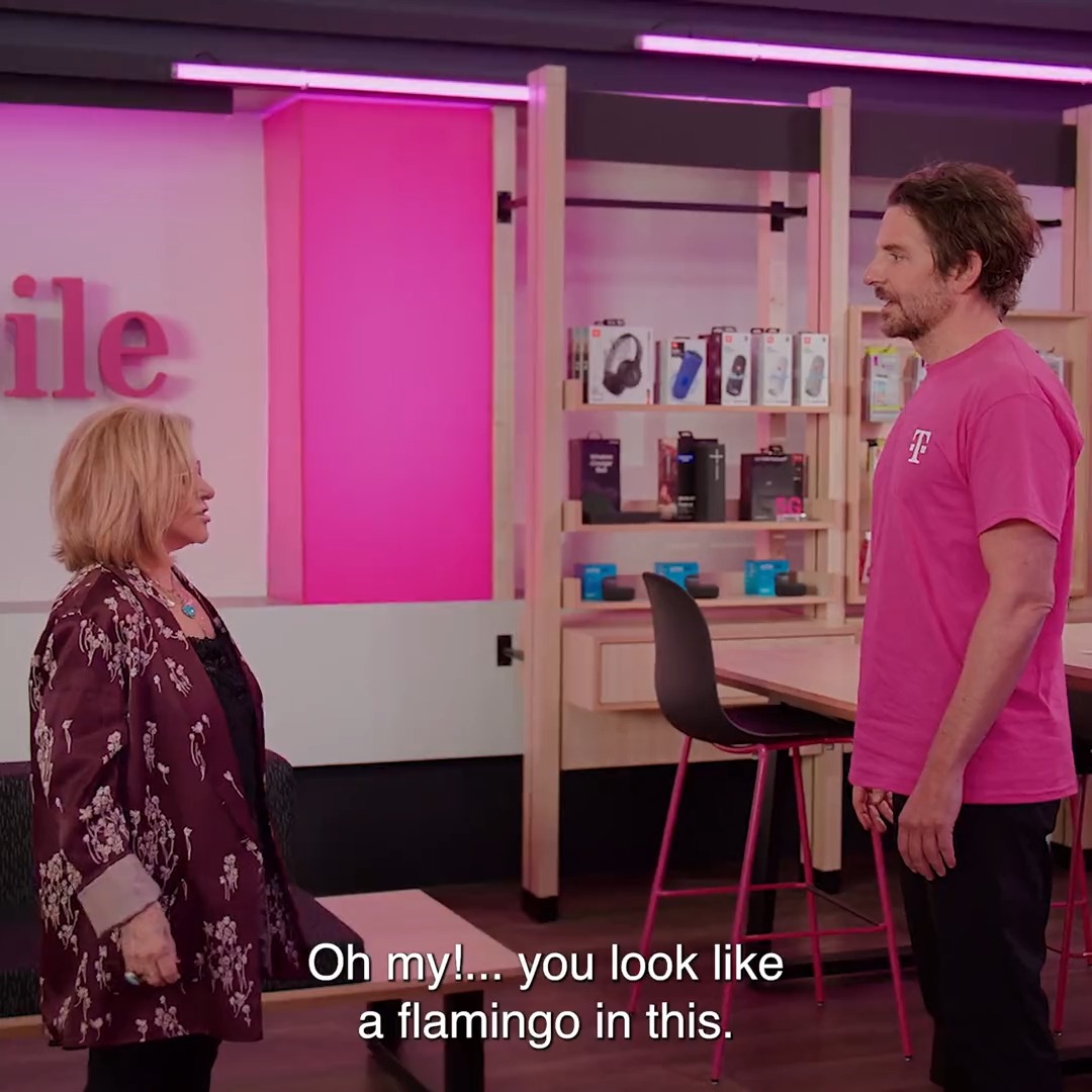 "You look like a flamingo" 😂 Big thanks to #BradleyCooper and his mom for teaming up in our second 🏈 spot!