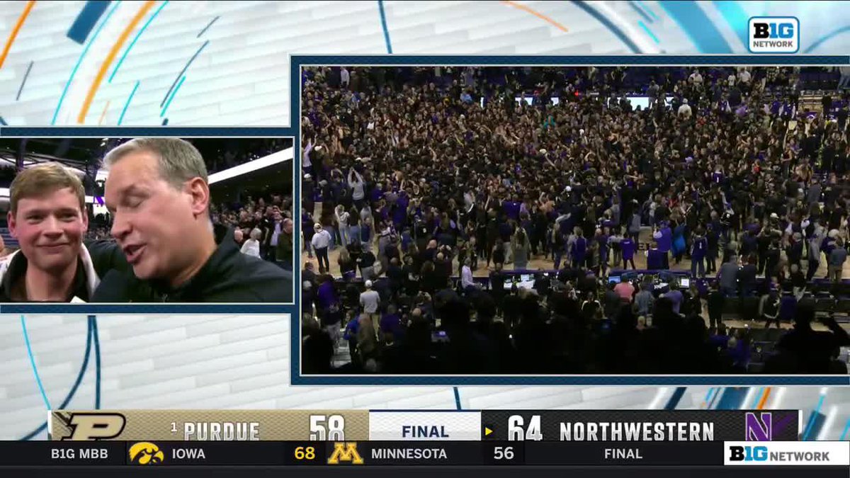 This is what it's about. Andy Katz interviews Chris Collins and his son, Ryan, after Northwestern Basketball's upset over No. 1 Purdue.