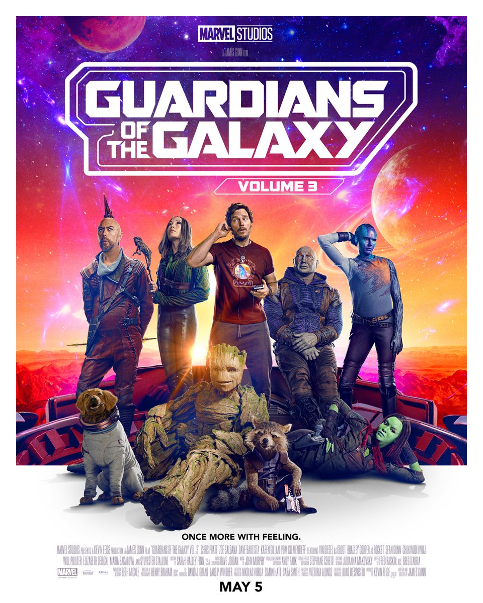 The Guardians are ready for one last ride… are you? #GotGVol3 in theaters May 5th. 🚀 Guardians of the Galaxy James Gunn