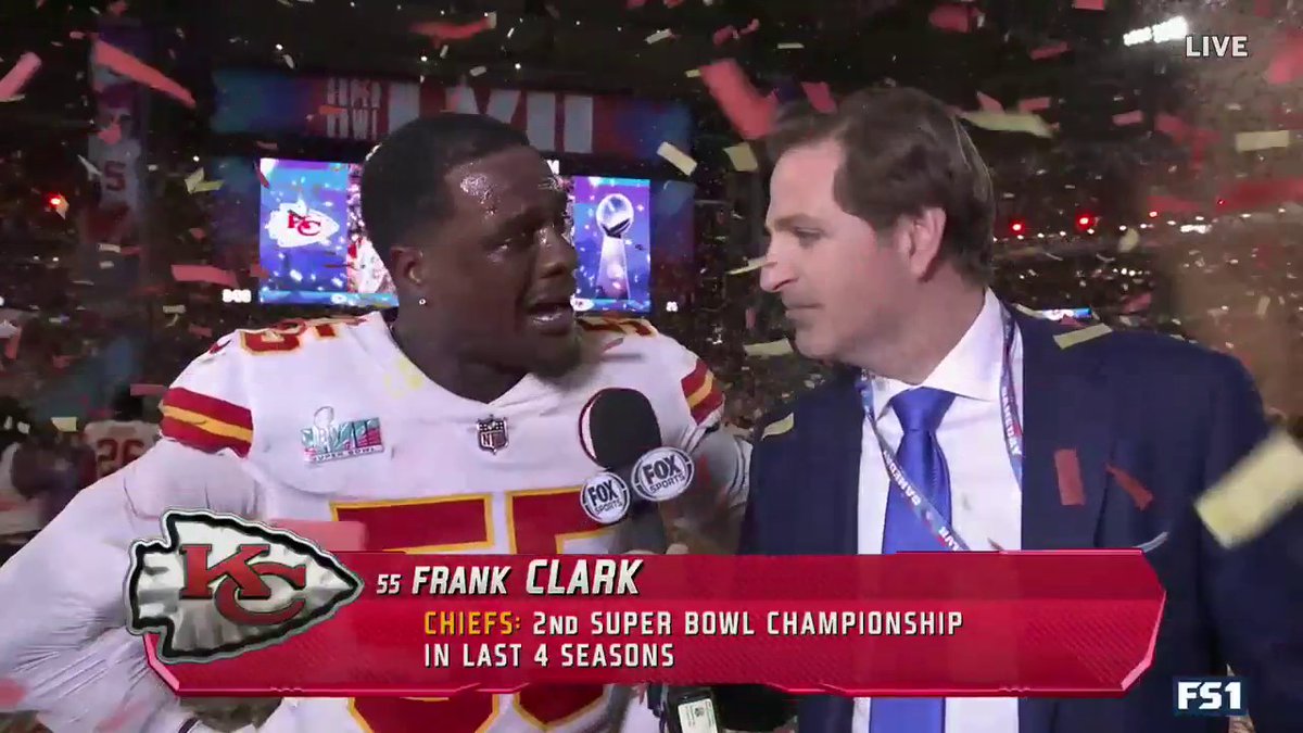 "My pops smiling man, I wish he could see it." Frank Clark is filled with emotions after that win. 😢❤️ (via FOX Sports: NFL)