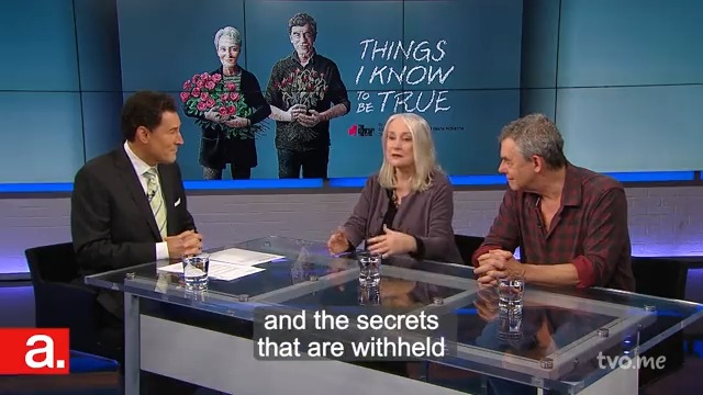 "It's also a look at marriage, a long marriage and its ups and downs and the secrets that are withheld and the kind lies, the hurtful truths." — actors Seana McKenna and Tom McCamus on the Mirvish Productions play #ThingsIKnowToBeTrue, tonight at 8/11pm | Producers; Steve Paikin &amp; Preeti Bhuyan