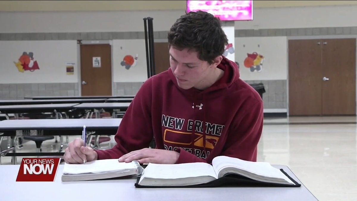 SCHOLAR ATHLETE OF THE WEEK🏈🏀🏃‍♂️ {Dylan Bambauer- New Bremen Sports} "I just want to think of how great of a community this is and how that has led me to be who I am and the values that has [been] established into me." #YNNSports MAC Christopher Schmidt New Bremen Schools New Bremen Basketball New Bremen Athletic Boosters