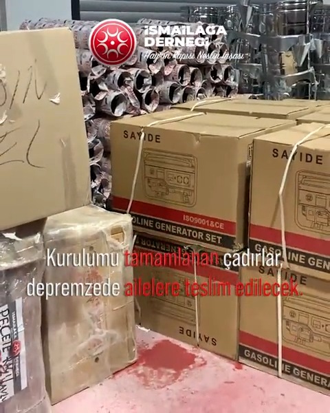 ⛺️ 600 çadırı jeneratörleriyle birlikte afet bölgesine naklediyoruz!