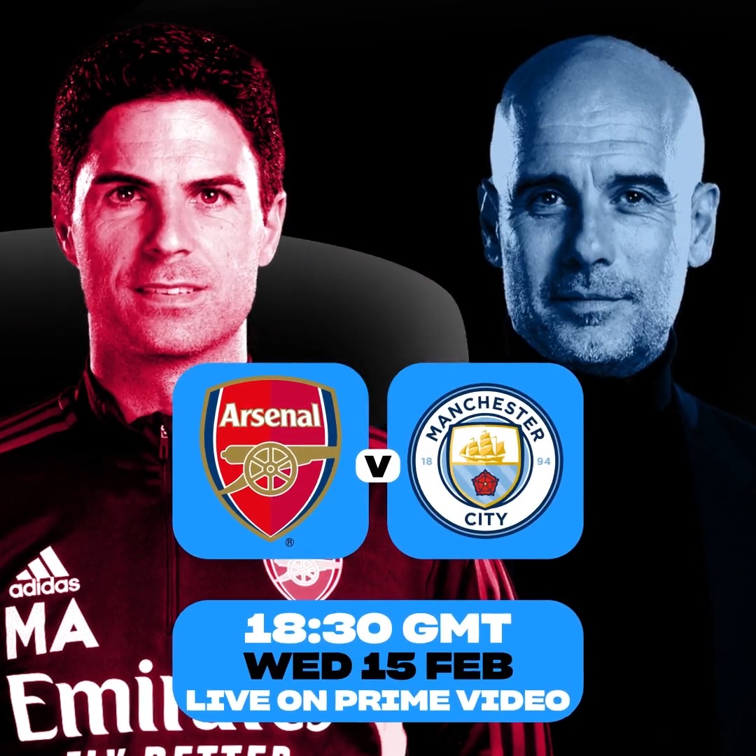 ⚽️ Arsenal 🆚 Man City 👨‍🏫 Mikel Arteta 🆚 Pep Guardiola 🏆 1st 🆚 2nd This is a showdown you simply cannot miss.... #PLonPrime