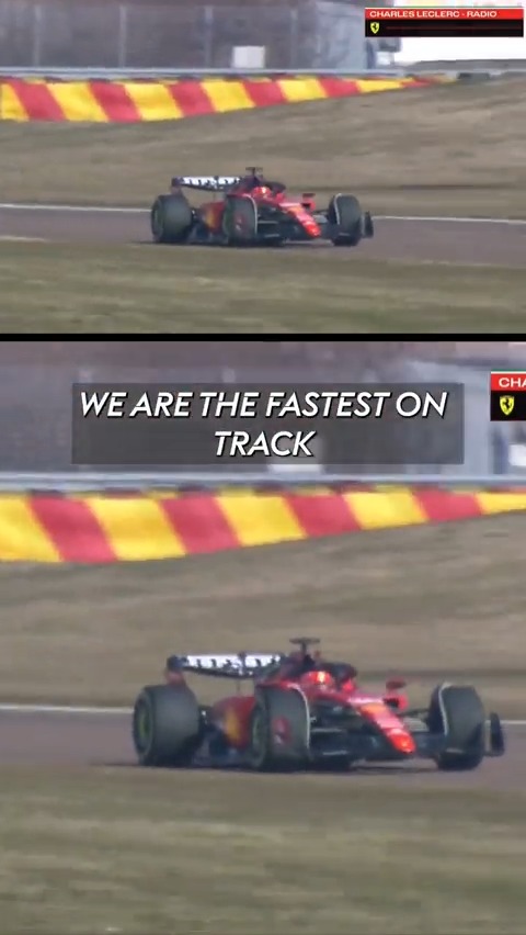 Carlos and Charles chatting on team radio during the Ferrari car launch 😍