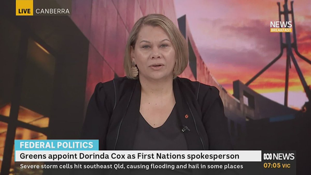 "What I'm hoping is that every Australian can see this is a unifying moment. It is a once in a generation opportunity for us to secure Indigenous rights in this country." New Greens First Nations spokesperson @dorinda_cox on the upcoming Voice to Parliament referendum.