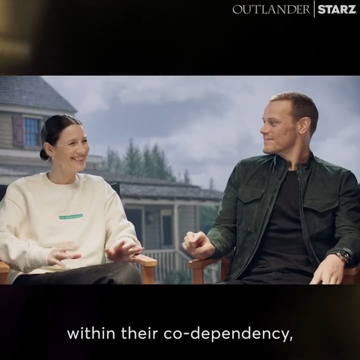 .Caitríona Balfe and Sam Heughan affirming what we already know: the Frasers are iconic. #Outlander