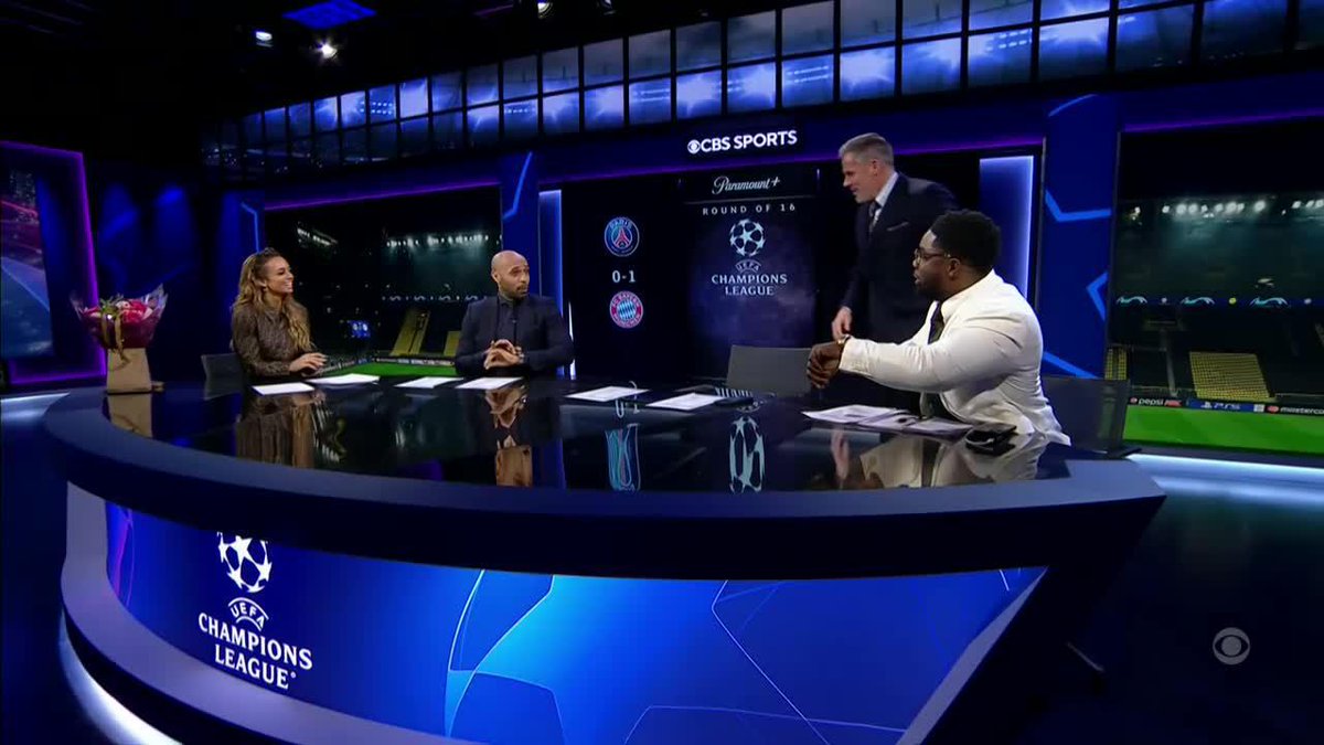 .Jamie Carragher and Micah Richards’s reaction to Thierry’s Valentine’s Day plans. 😂