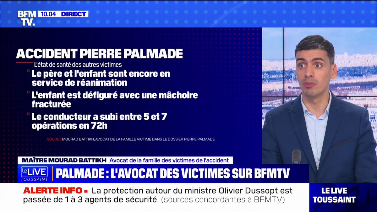 Le petit garçon de la voiture percutée par Pierre Palmade est "défiguré" et "mettra beaucoup de temps à s'en remettre", selon son avocat