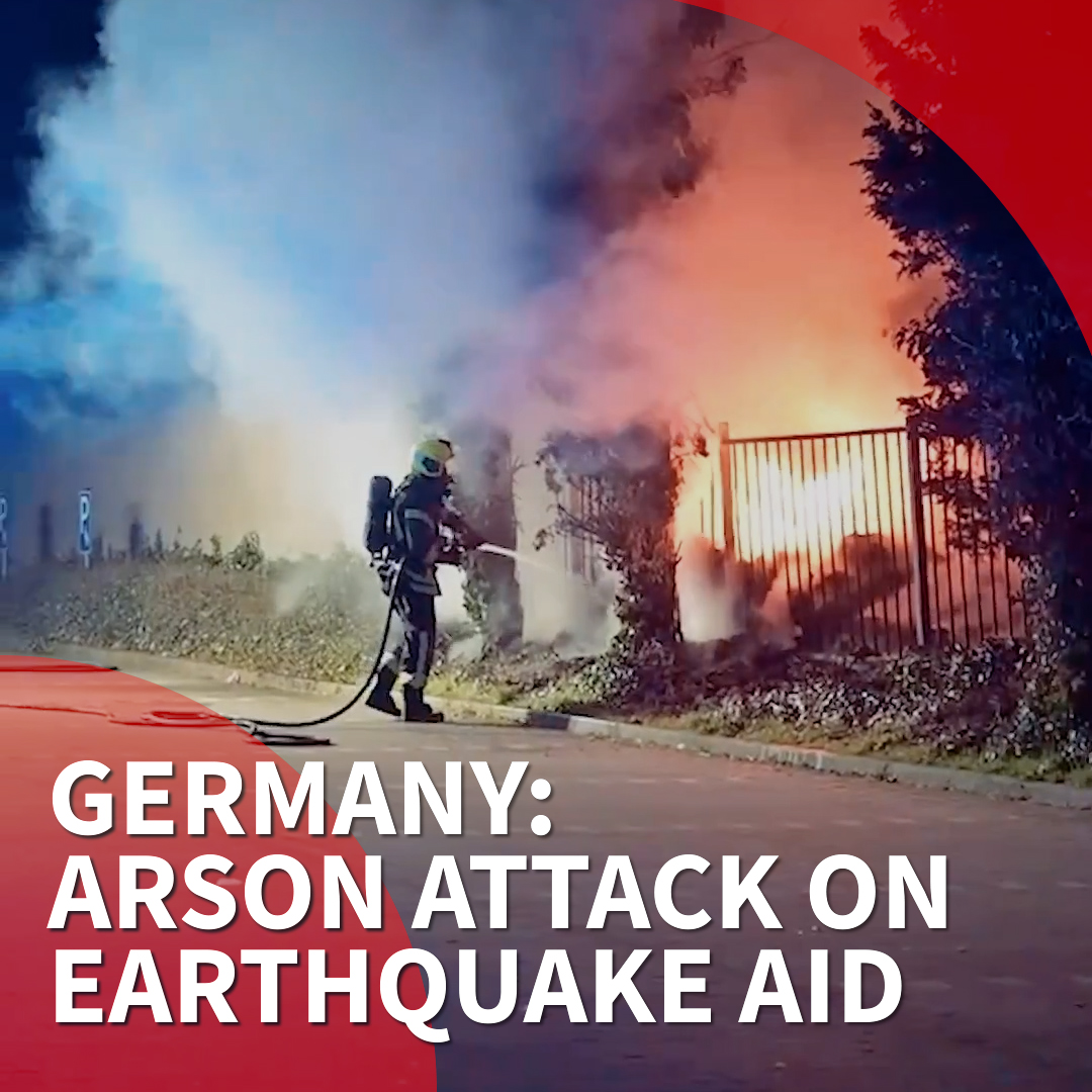 Truckloads of donations destined for #earthquake victims in #Turkiye were set on fire by arsonists at a Turkish supermarket near #Dortmund, western #Germany.