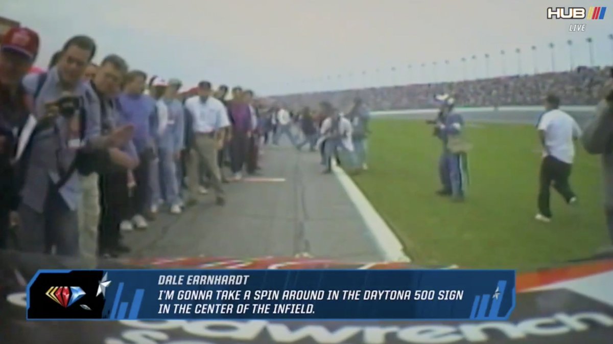 "I'm gonna take a spin around in the Daytona 500 sign in the center of the infield." Radioactive: 1998 Daytona 500. #RaceHub