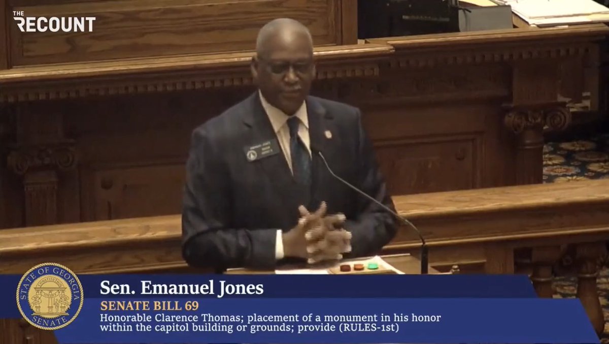 Georgia State Sen. Emanuel Jones (D) calls U.S. Supreme Court Justice Clarence Thomas an “Uncle Tom” while opposing a bill to place a statue of Thomas at the capitol: “Y’all just don’t get it. And I don’t expect people of non-color to get the sensitivity that we feel.”