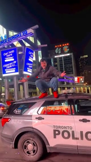 Toronto rapper Falvi shared footage of himself dancing atop a police cruiser at Yonge-Dundas Square this week in a video that has since gone viral. 📹