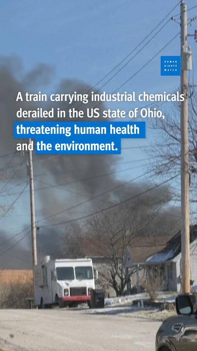 After a train carrying industrial chemicals derailed in the US state of Ohio, concerns have emerged over the human health and environmental impact. Governments have a human rights obligation to rapidly phase out fossil fuels and reduce consumption of plastics. #EastPalestine