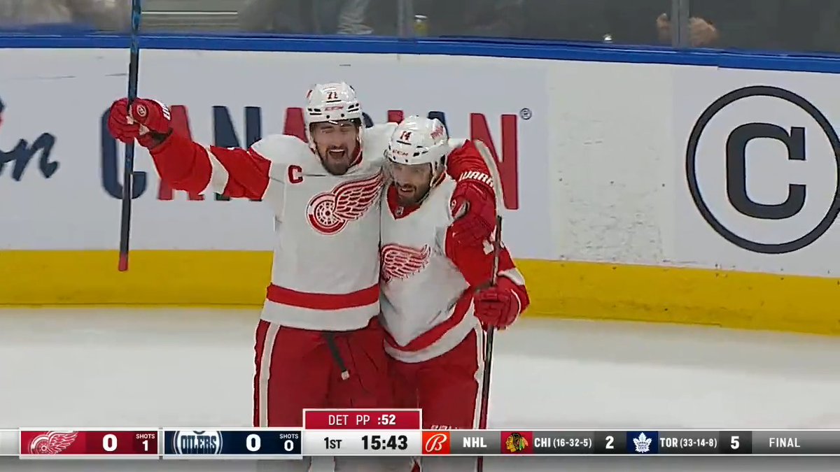 Yeah, Dylan Larkin is sizzzzzzzzzzling right now. That's six goals in his last four. 📈 #NHLStats: