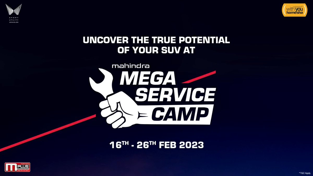 Your SUV can take on the most thrilling adventures on Earth. All it takes is a trip to your nearest Mahindra service station. The mPlus Mega Service Camp begins today. Book your service now #WithYouHamesha #mPlus75 #ChooseOriginal #QWIKService