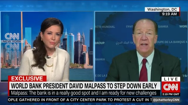 “It really important that intuitions have new energy. This is a good time for the World Bank to do that.” WorldBank Pres. @DavidMalpassWBG discusses his decision to step down early, what he’s achieved & why he has "no regrets." Part 1 of his exclusive interview on First Move CNN