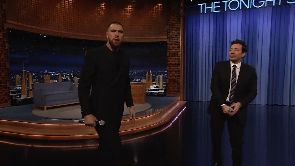 .Travis Kelce sings his pump-up song, "Fight For Your Right" by the Beastie Boys! #FallonTonight