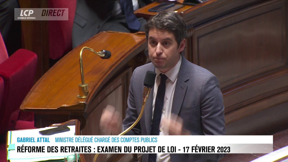 "Vous êtes nostalgiques de la guillotine, mais c'est vous qui avez perdu la tête dans ce débat", lance Gabriel Attal aux députés LFI. "100 heures de débats, et vous n'aurez rien apporté aux Français que vous prétendez représenter." #Retraites #RéformeDesRetraites #DirectAN