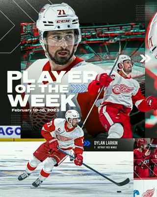 Leading the league in points for the week with 10, Dylan Larkin netted 2 GWGs and recorded four straight multi-point games to help the Detroit Red Wings extend their win streak to 5, on his way to being named NHLPA Player of the Week.