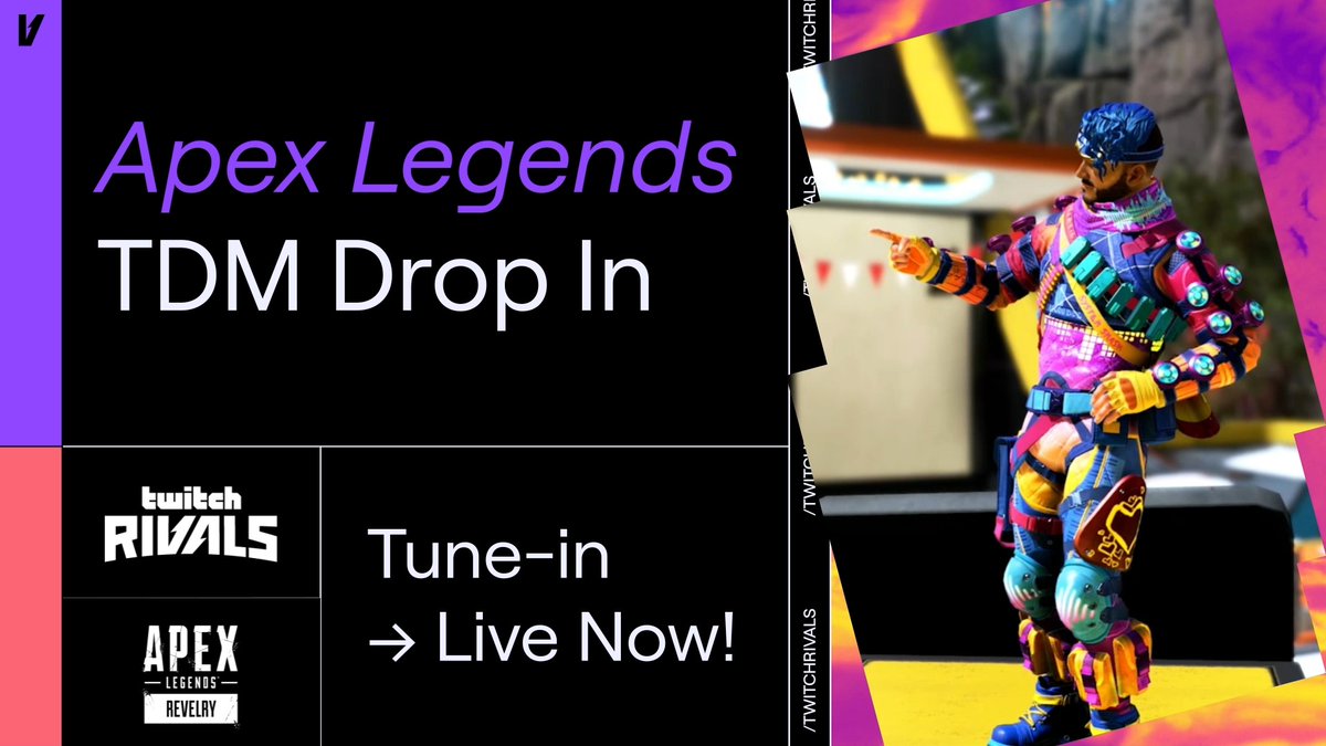 🚨 Introducing, for the first time ever, TDM at Twitch Rivals! 🚨 Watch the The Drop In, live now, as players compete for a $200k prize pool and you have a chance at scoring a delivery code! Type #Apex4nniversary + #RespawnGiveaway in chat to enter. 👉
