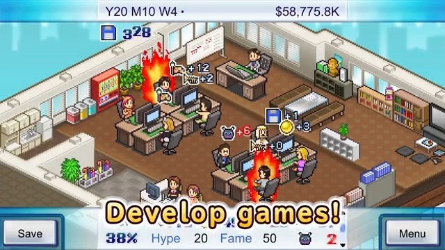 Work hard and you may reach the top of the video game industry. Game Dev Story : Kairosoft Manage your own game company and try to create a million-selling game in this unique simulation.
