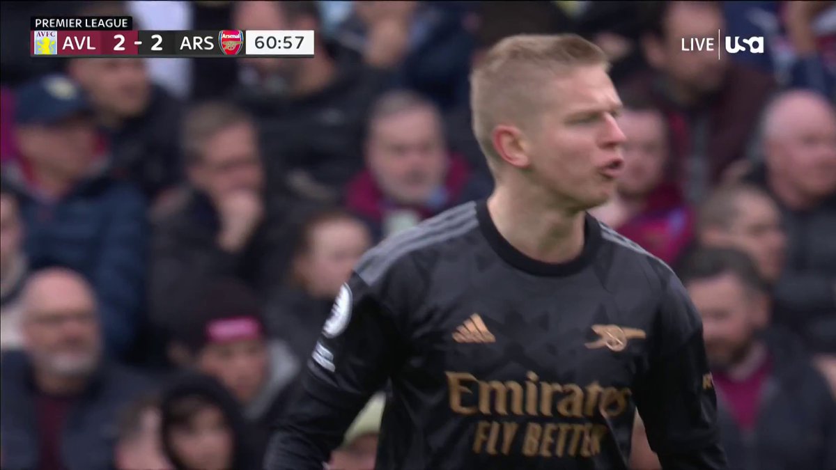 Oleksandr Zinchenko scores his first ever Premier League goal to bring Arsenal level with Aston Villa! 📺: USA Network #MyPLMorning | #AVLARS