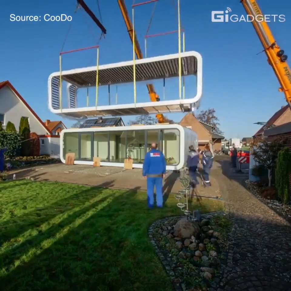 This is a tiny home that can go anywhere with you. CooDo is a modular houses concept, it can be used as a home, a conference room, a store or a lounge area. #gigadgets #gadget #smarthome #architecture #homedesign #tinyhome