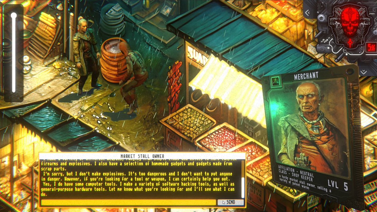 New video of my game Tales of Syn showing GPT3 based NPC chat interaction with pre-prompting and custom voice synth by and #vfxgraph weather system + background shaders made with AI generated wet maps #madewithunity #gamedev #indiedev #indiegame #unity3d geppettoAI