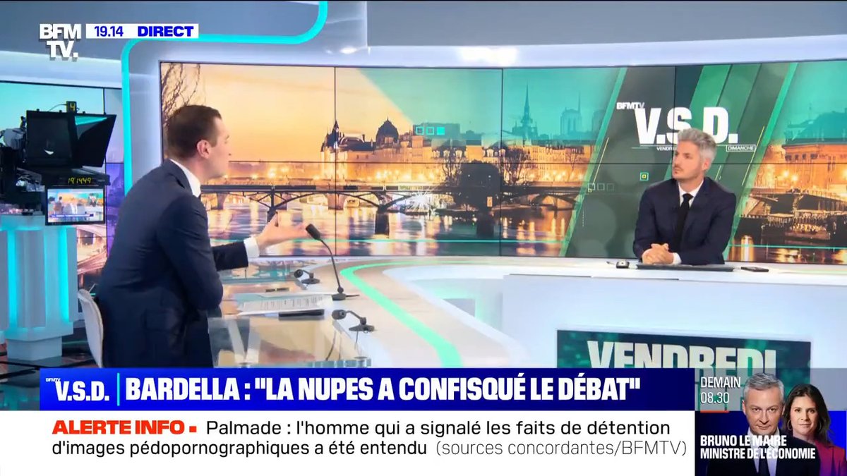 Je pose une question très simple à la gauche : quand le groupe RN dépose une motion de censure, qu'on peut grouper nos voix pour faire tomber le gouvernement et la #RéformeDesRetraites, pourquoi vous ne la votez pas ? BFM
