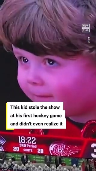 This 4-year-old went viral during a hockey game for holding a sign announcing it was his first time attending a game 🏒