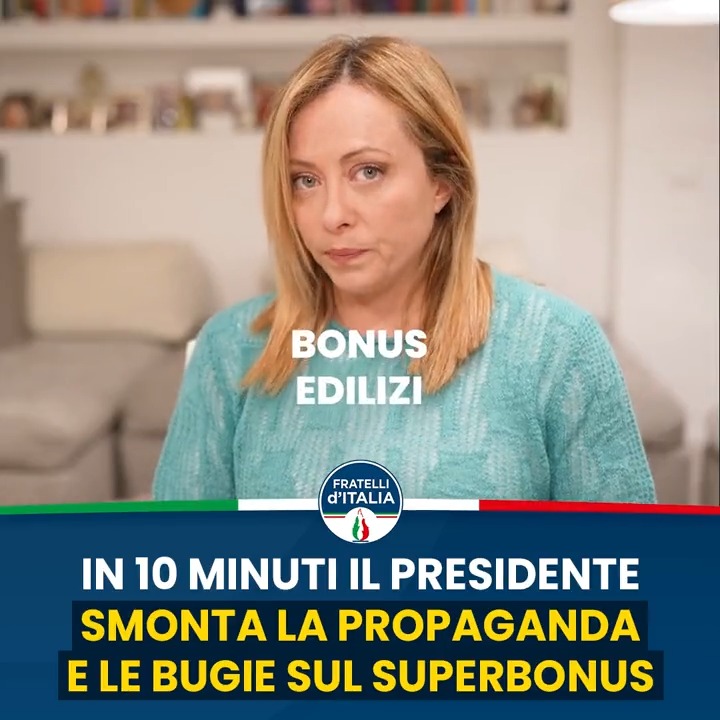 🔵 Giorgia Meloni fa chiarezza sul superbonus. Ascoltate