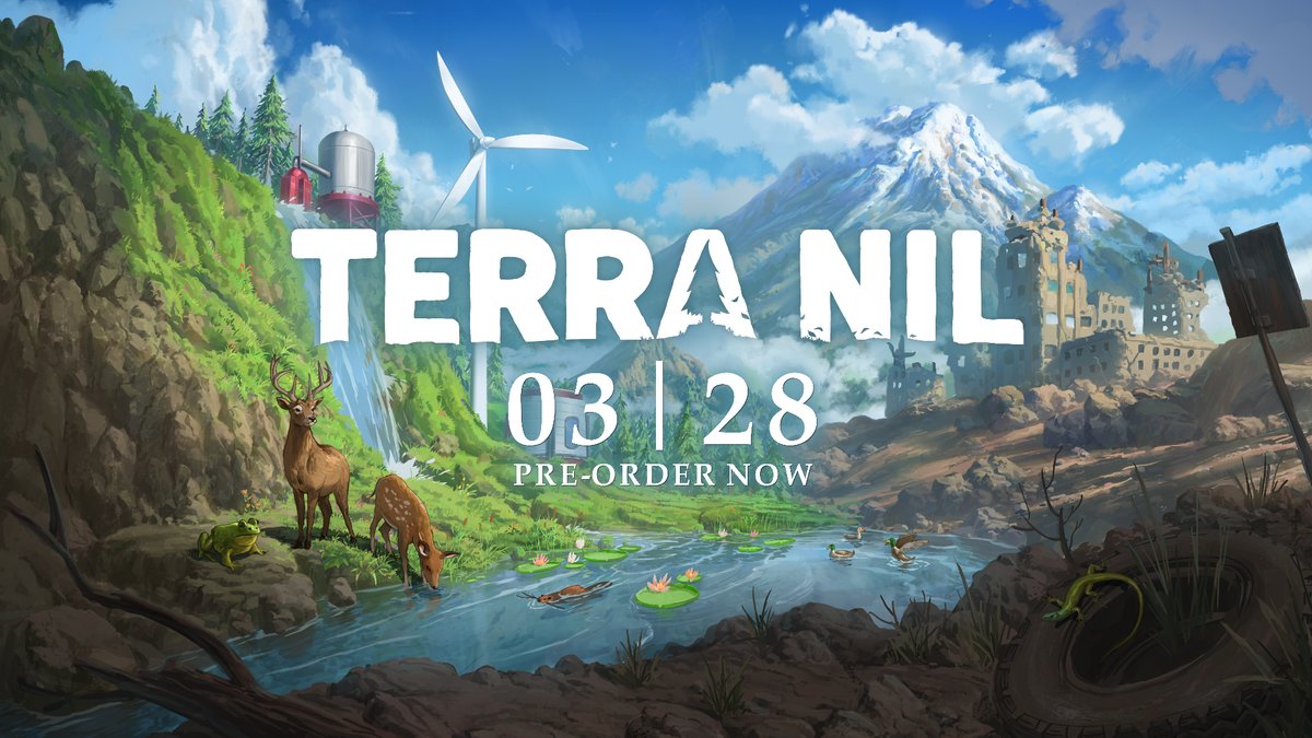 Reclaim the wasteland in TERRA NIL on MARCH 28 We are pleased to announce that we will donate a portion of our profits on Steam to the Endangered Wildlife Trust! Pre-order for a free upgrade to the Deluxe Edition 🌳Like ♻️RT 🌲Follow us for a chance to win a copy of Terra Nil