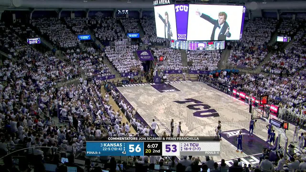 Max Duggan showed up fashionably late and got the crowd pumped🙌🤵 📺: ESPN