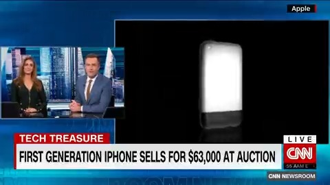 A first-generation iPhone from 2007 has sold for just over $63,000 at an auction
