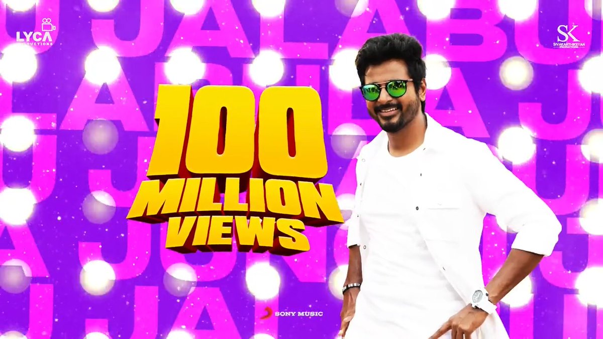 100M+ views for #Jalabulajangu 💥💥💥 Yet another huge mark 🤩 AMUKKU DUMUKKU AMAAL DUMAAL 🎉🎊🥳 #DON Sivakarthikeyan Kalai Arasu Lyca Productions Cibi Chakaravarthi Anirudh Ravichander Shobi Paulraj #Rokesh Priyanka Mohan Sony Music South India