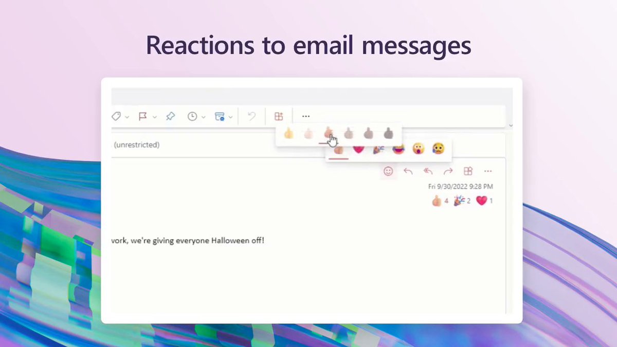 Whoa! 😱 Reactions are now available across Outlook. 🤯 How will you react? 🥰 Check it out: