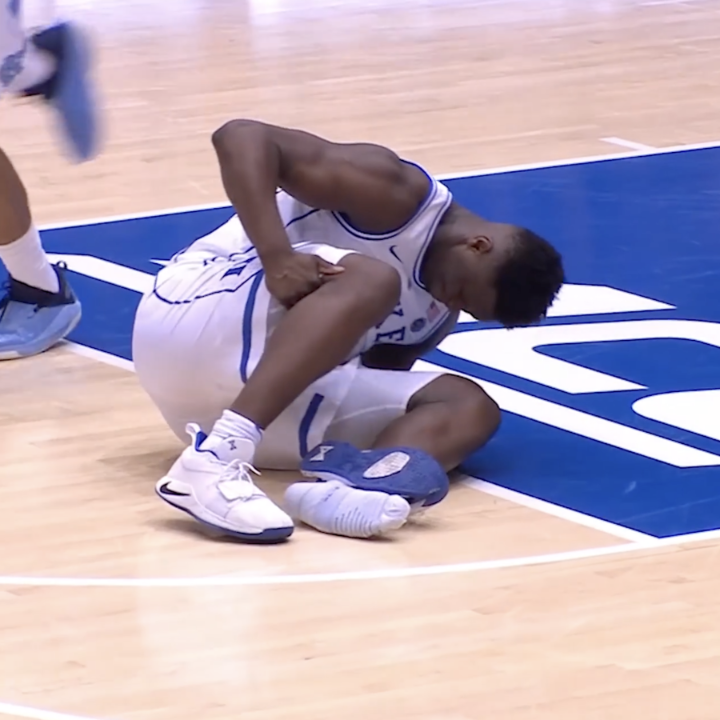 Four years ago this week, Zion Williamson exploded his shoe just 30 seconds into Duke-UNC 🤯