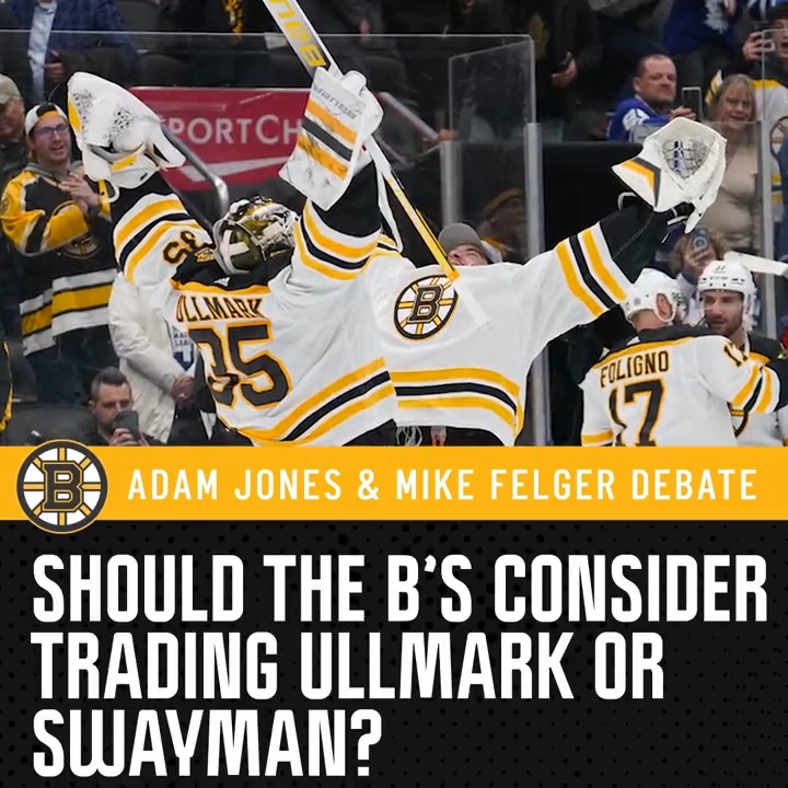 Should the #NHLBruins seriously consider trading Linus Ullmark or Jeremy Swayman before the trade deadline? Mike Felger and Adam Jones debate on Boston Sports Tonight 👀